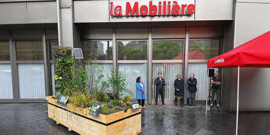 Die Pocket Schwammstadt beim die Mobiliar Haupt­sitz in Bern